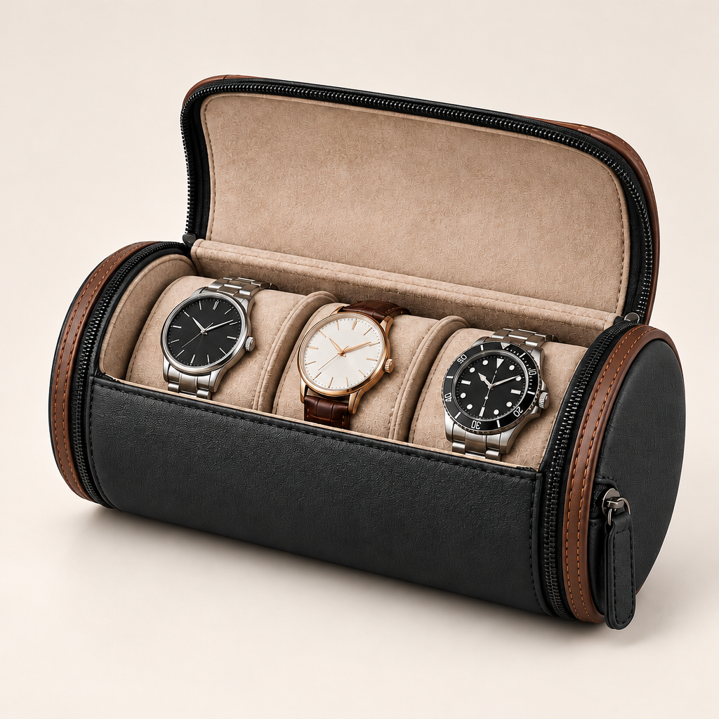 Qoervli™ Portable Cylindrical Watch Case image 01